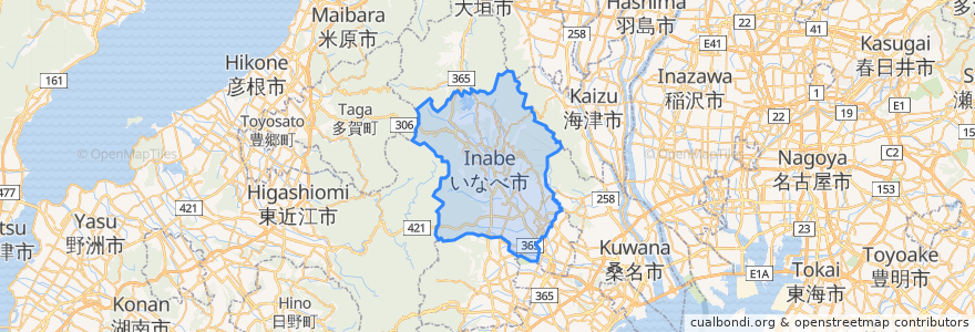 Mapa de ubicacion de Inabe.