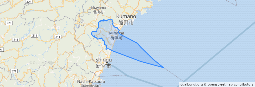 Mapa de ubicacion de 御浜町.