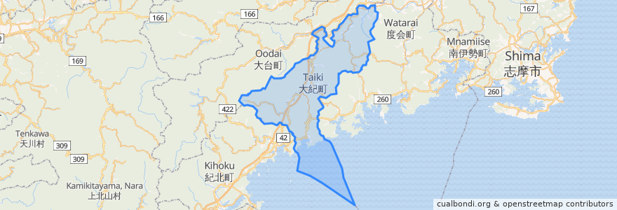 Mapa de ubicacion de 大紀町.