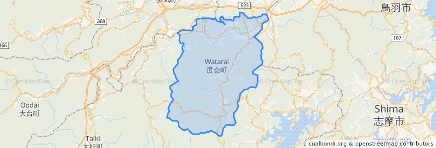 Mapa de ubicacion de 度会町.