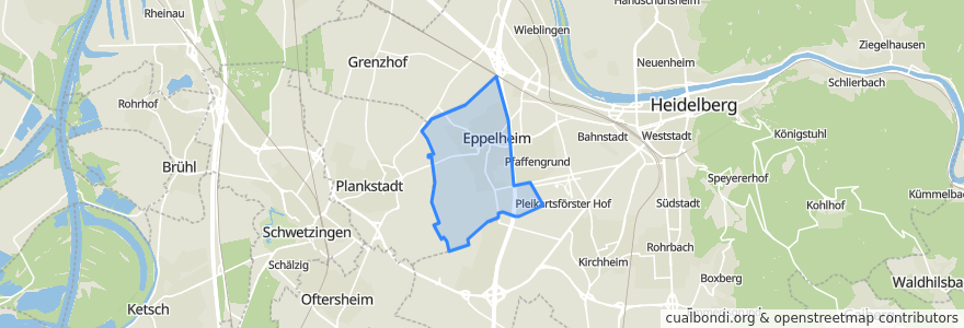 Mapa de ubicacion de Eppelheim.