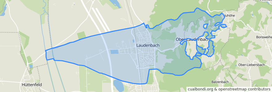 Mapa de ubicacion de Laudenbach.