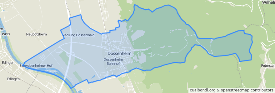 Mapa de ubicacion de Dossenheim.