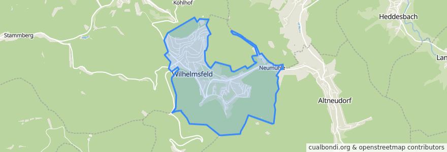 Mapa de ubicacion de Wilhelmsfeld.