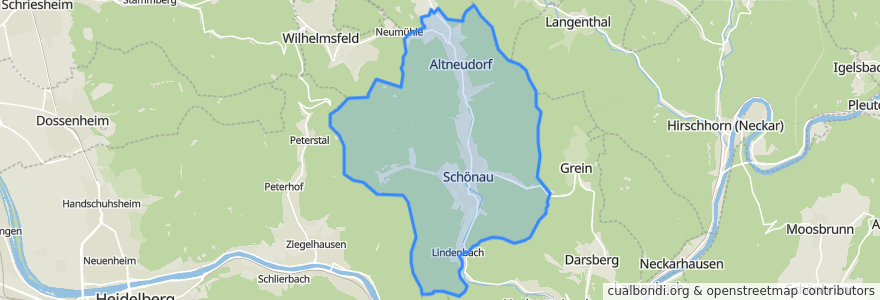 Mapa de ubicacion de Schönau.