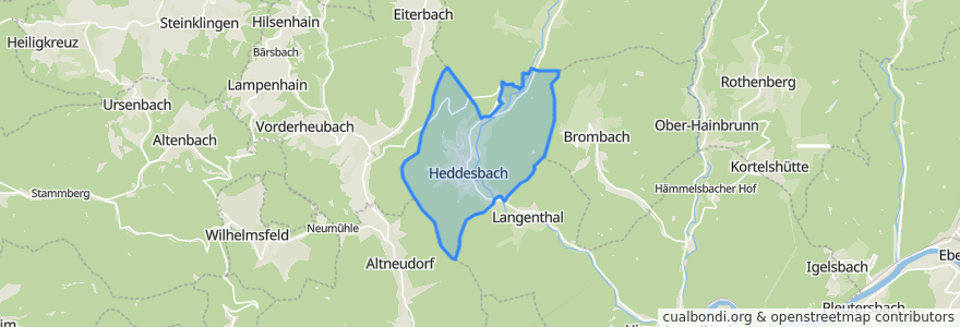 Mapa de ubicacion de Heddesbach.