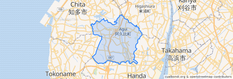 Mapa de ubicacion de 阿久比町.