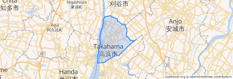 Mapa de ubicacion de 高濱市.