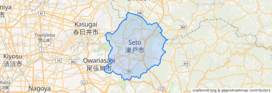 Mapa de ubicacion de Seto.