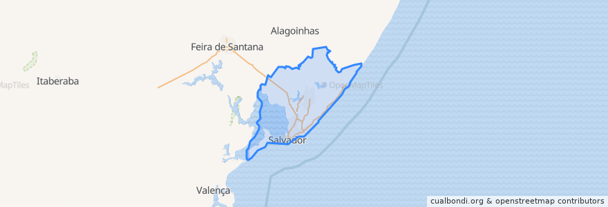 Mapa de ubicacion de Região Metropolitana de Salvador.