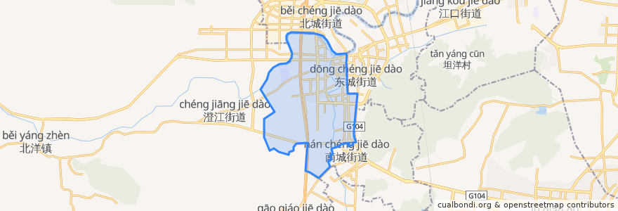 Mapa de ubicacion de 西城街道.