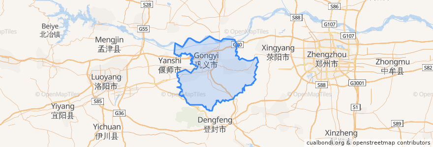 Mapa de ubicacion de 巩义市.