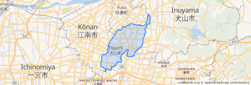 Mapa de ubicacion de 大口町.