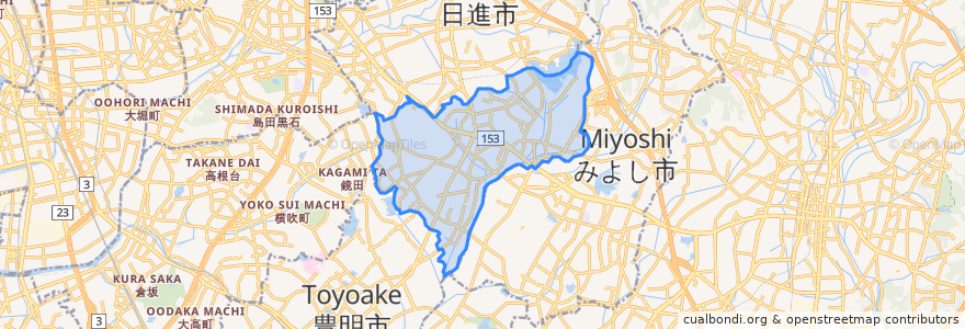 Mapa de ubicacion de 東郷町.