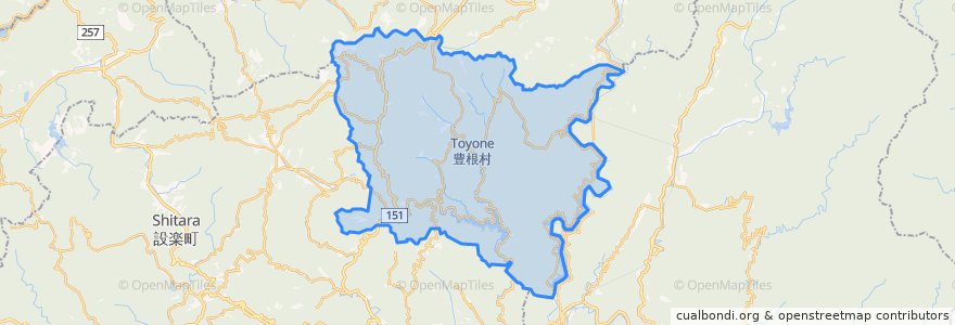 Mapa de ubicacion de 豊根村.