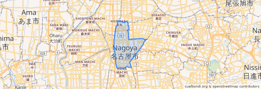 Mapa de ubicacion de 中区.