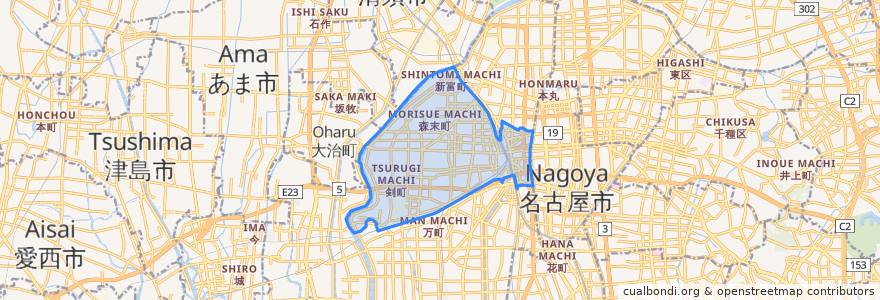 Mapa de ubicacion de 中村区.