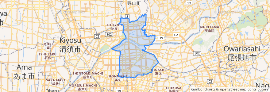 Mapa de ubicacion de 北区.