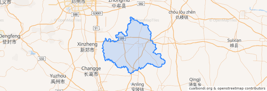 Mapa de ubicacion de 尉氏县.