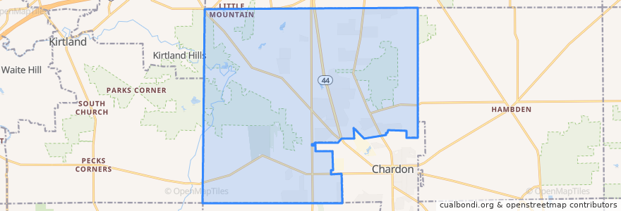 Mapa de ubicacion de Chardon Township.