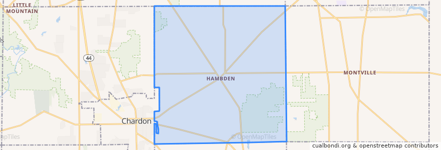 Mapa de ubicacion de Hambden Township.