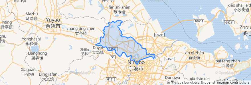 Mapa de ubicacion de 江北区.