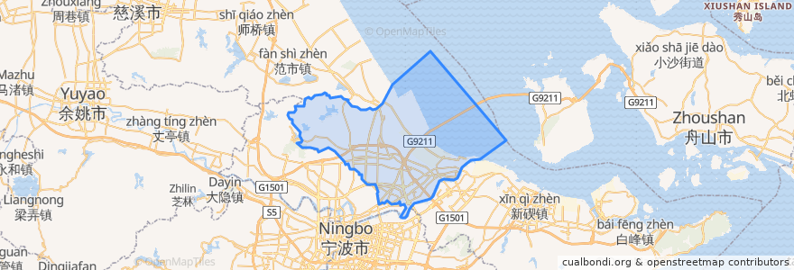 Mapa de ubicacion de 전하이구.