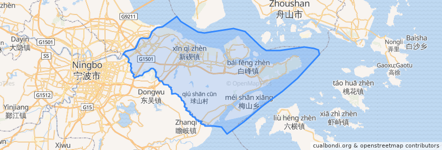 Mapa de ubicacion de 北仑区.