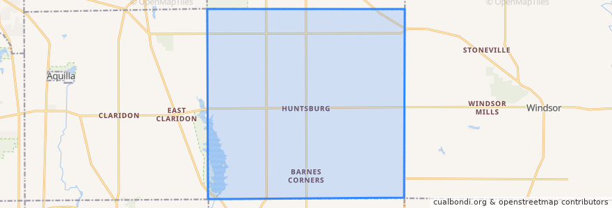Mapa de ubicacion de Huntsburg Township.