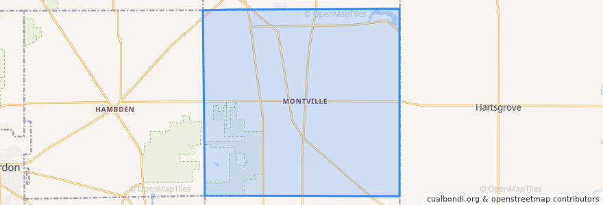 Mapa de ubicacion de Montville Township.