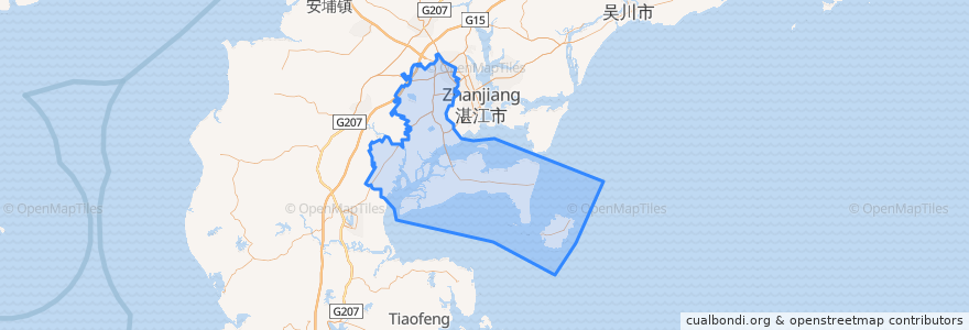 Mapa de ubicacion de Mazhang District.