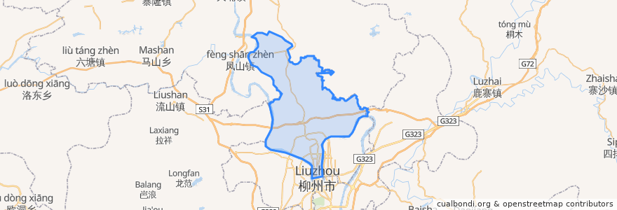 Mapa de ubicacion de 柳北区.