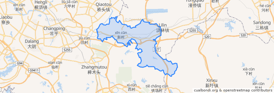 Mapa de ubicacion de 谢岗镇.