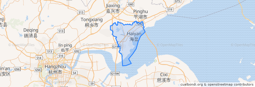 Mapa de ubicacion de 海盐县.