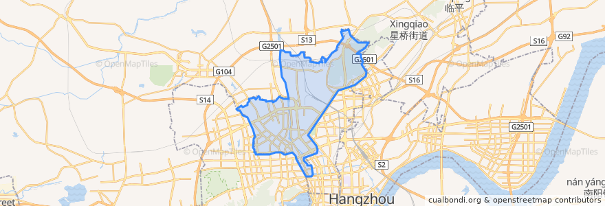 Mapa de ubicacion de 拱墅区.