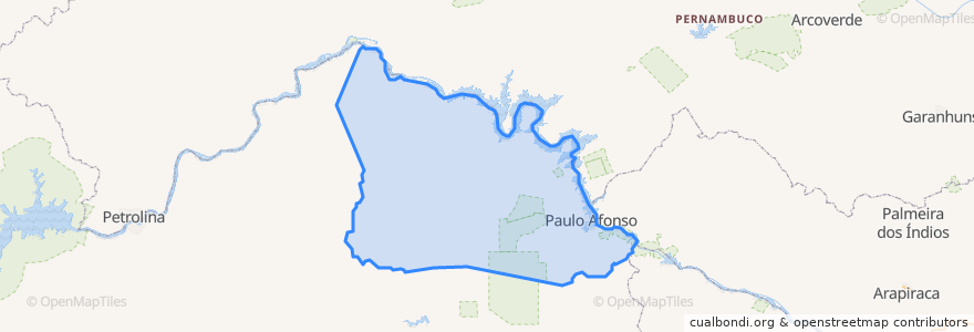 Mapa de ubicacion de Microrregião de Paulo Afonso.