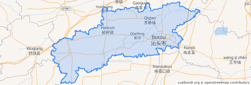 Mapa de ubicacion de 泊头市.