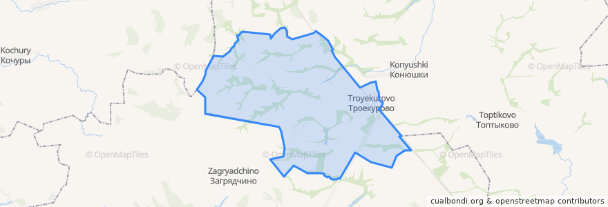 Mapa de ubicacion de Троекуровский сельсовет.