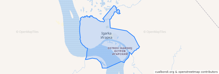 Mapa de ubicacion de городское поселение Игарка.