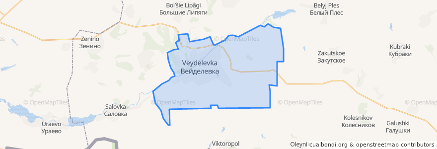 Mapa de ubicacion de городское поселение Вейделевка.