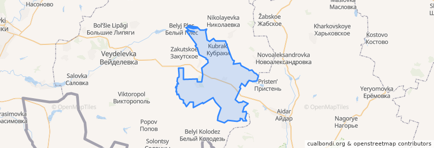 Mapa de ubicacion de Кубраковское сельское поселение.