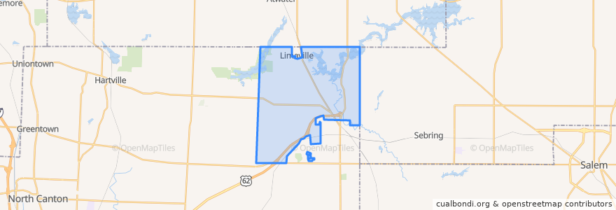 Mapa de ubicacion de Lexington Township.