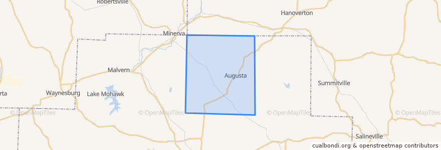 Mapa de ubicacion de Augusta Township.