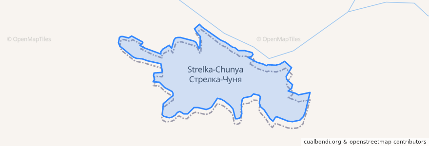 Mapa de ubicacion de сельское поселение Стрелка-Чуня.