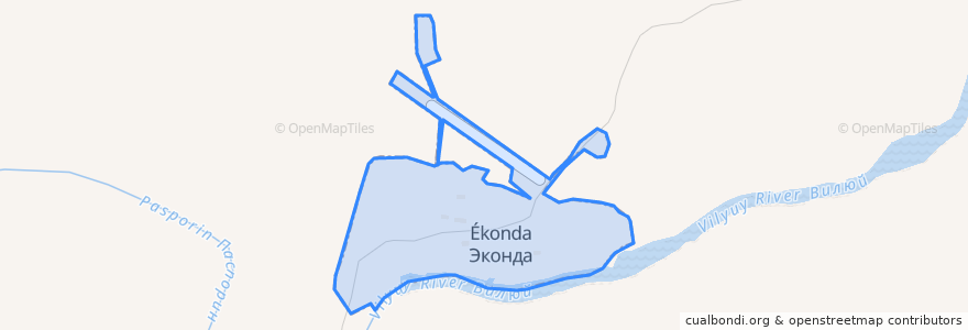 Mapa de ubicacion de сельское поселение Эконда.