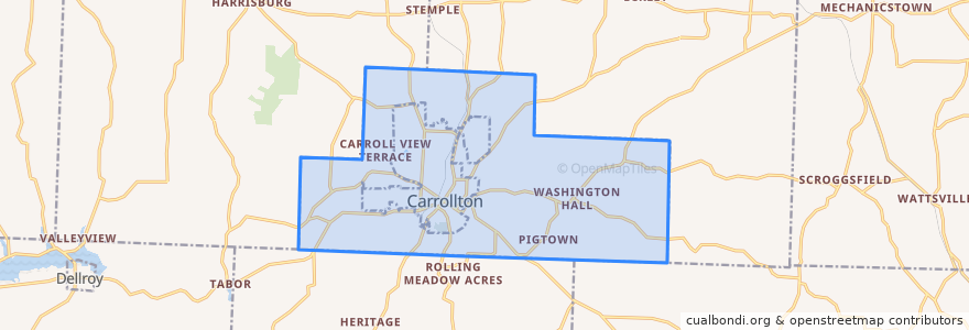 Mapa de ubicacion de Center Township.