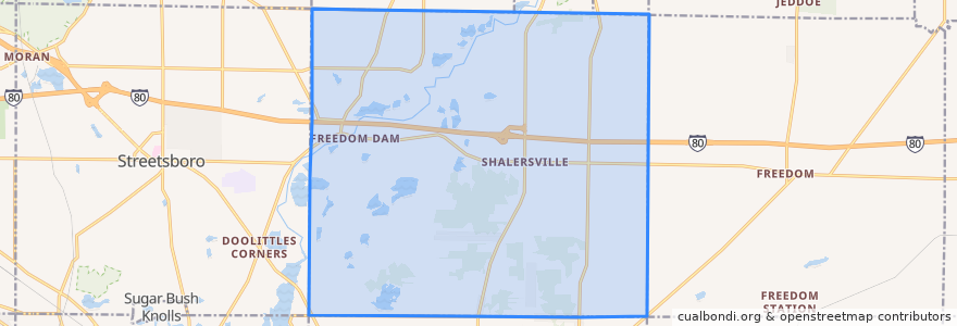 Mapa de ubicacion de Shalersville Township.