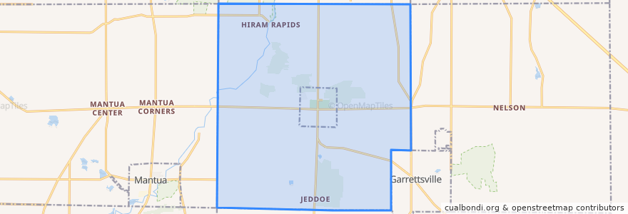 Mapa de ubicacion de Hiram Township.