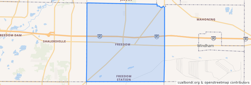 Mapa de ubicacion de Freedom Township.