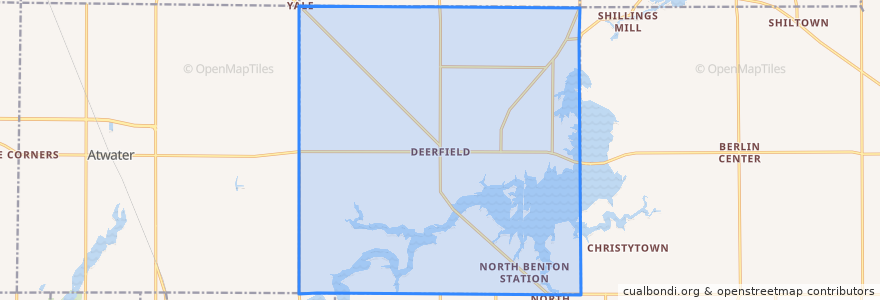 Mapa de ubicacion de Deerfield Township.